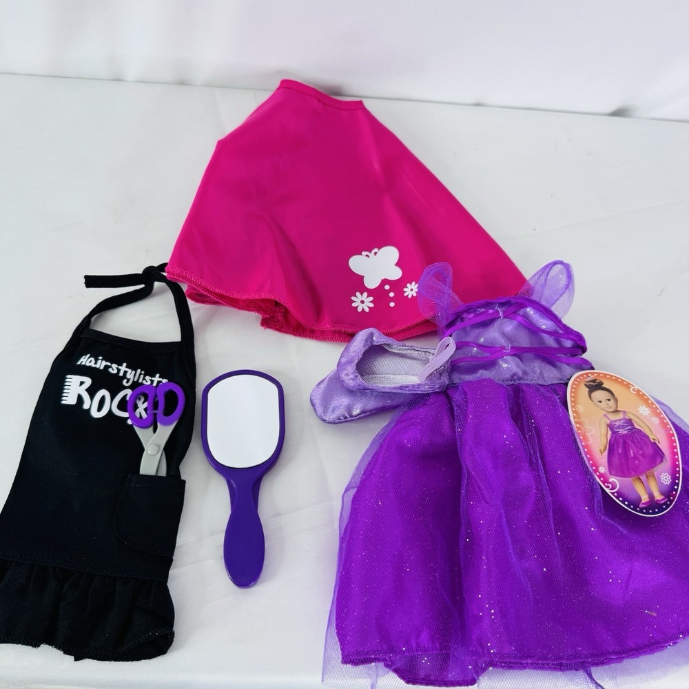 My Life As 18" Doll Purple Ballerina‎ Dress W/ Ballet Slippers & Stylist Apron